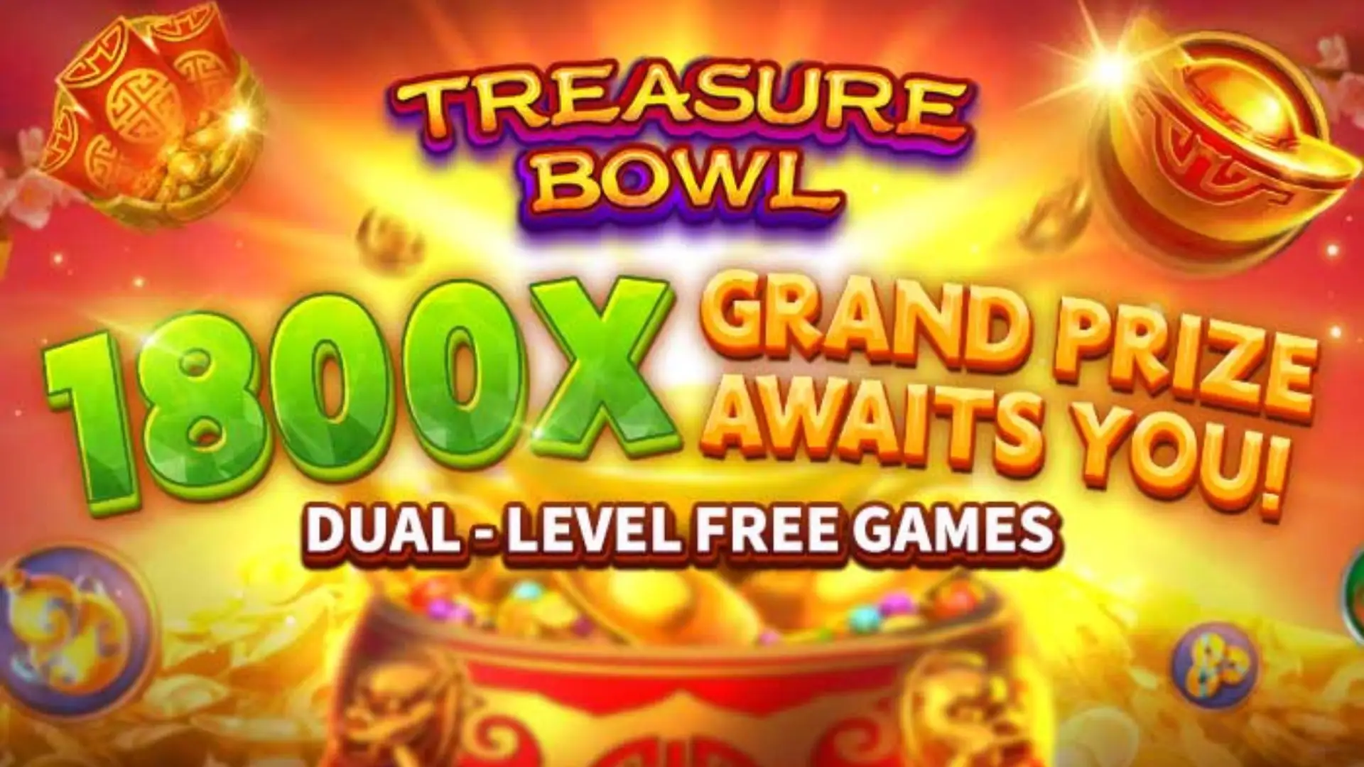 Multiplicadores Treasure Bowl 55ff - 7777x Máximo com Tigela Dourada